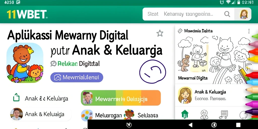 Antarmuka 11WBET menampilkan berbagai pilihan gambar mewarnai yang menarik.