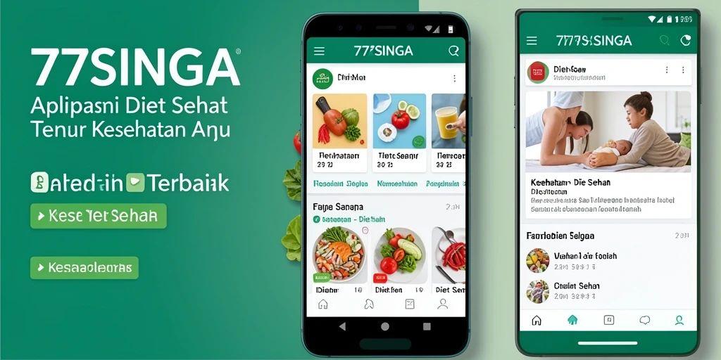 Antarmuka aplikasi Diet Sehat 77SINGA yang user-friendly.