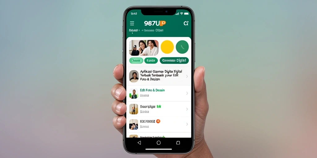 Tampilan antarmuka aplikasi 987UP untuk editing gambar digital.