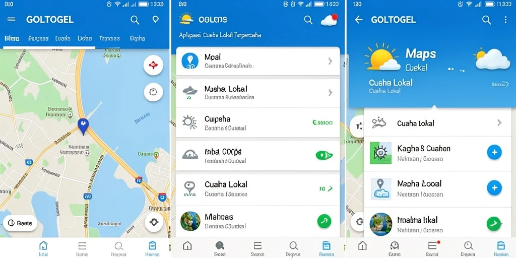 Tampilan antarmuka GOLTOGEL yang menampilkan data cuaca lokal secara jelas.