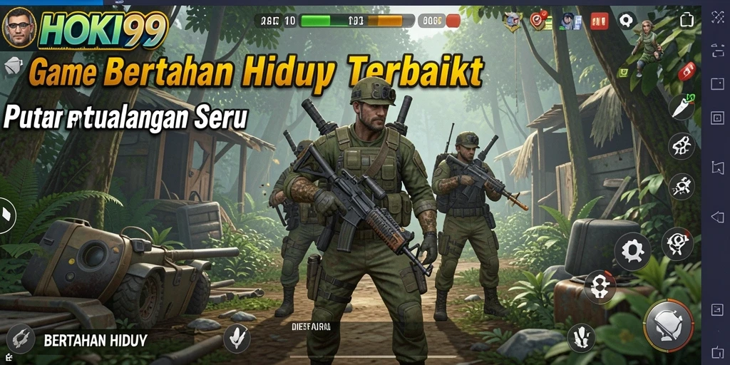 Antarmuka HOKI99 menampilkan elemen bertahan hidup dalam suasana yang menegangkan.