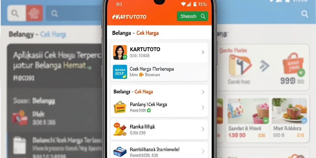 Tampilan antarmuka KARTUTOTO untuk pengecekan harga produk.