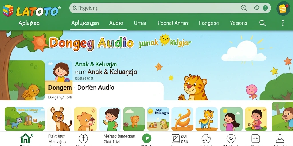 Antarmuka aplikasi LATOTO yang cerah dan menarik untuk anak-anak.
